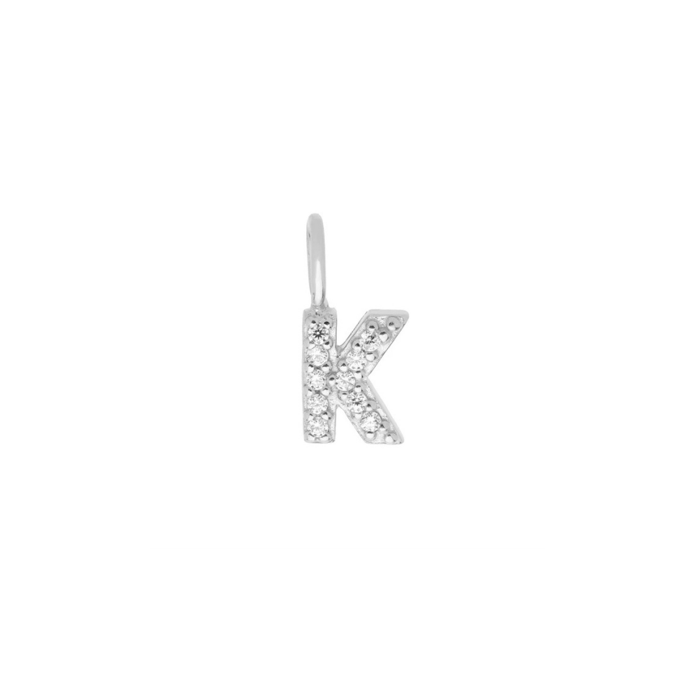 Sterling Silver Mini Crystal Initial Necklace