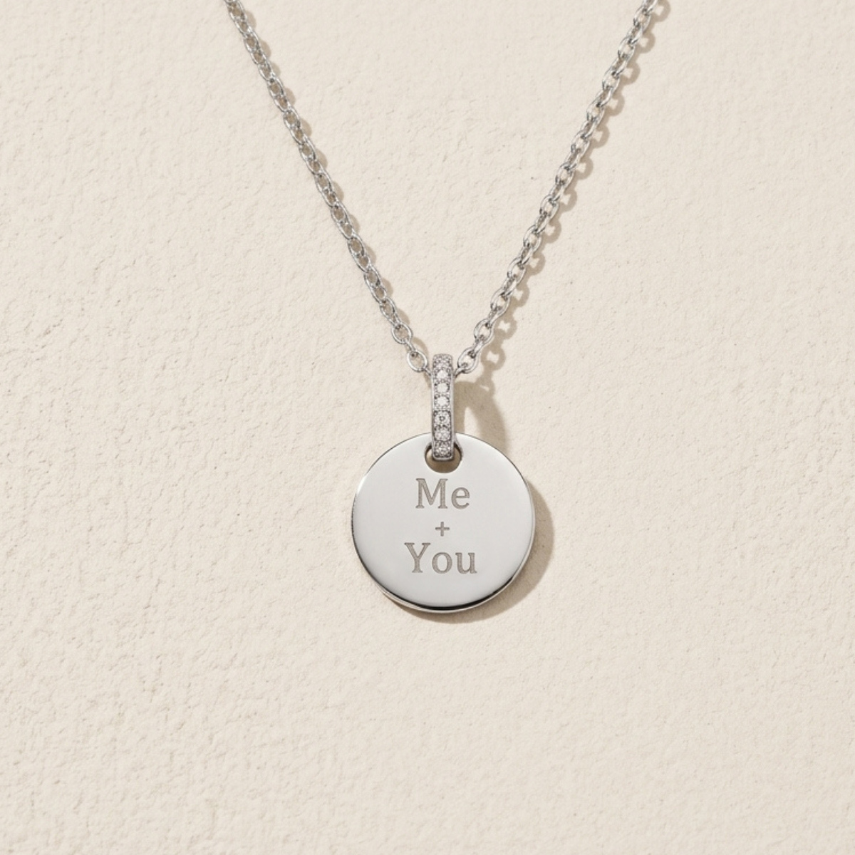 Personalised Disc Necklace – Silver