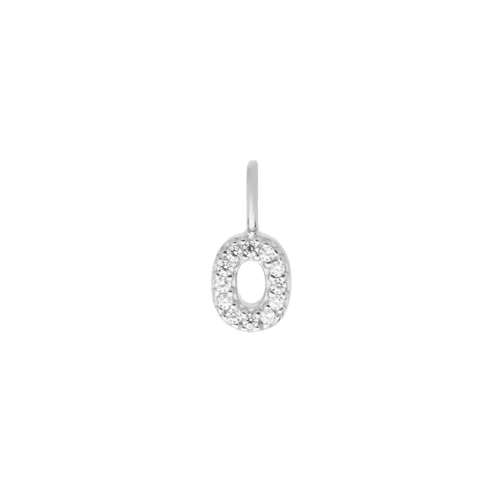 Sterling Silver Mini Crystal Initial Necklace