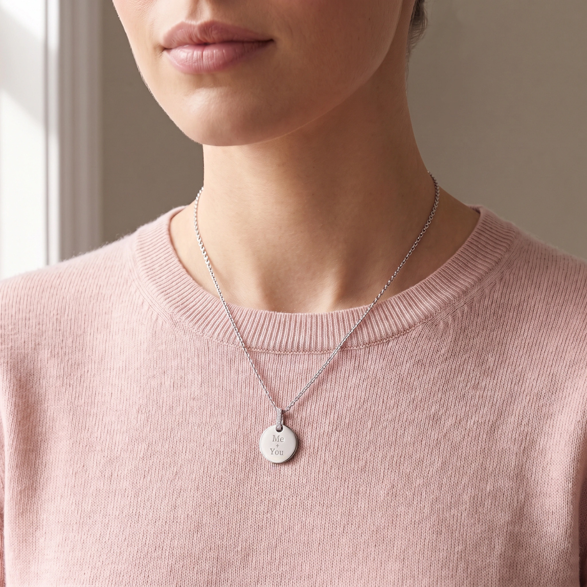 Personalised Disc Necklace – Silver