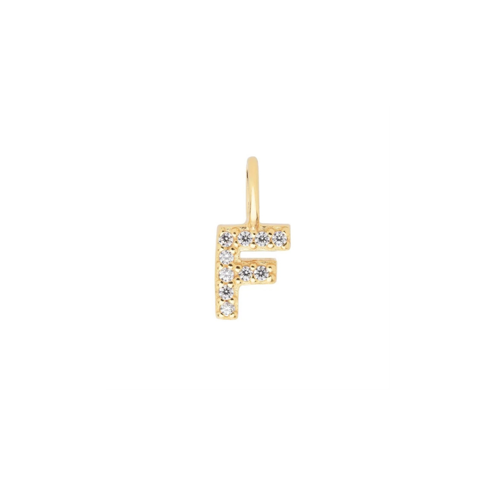 Gold Vermeil Mini Crystal Initial Necklace