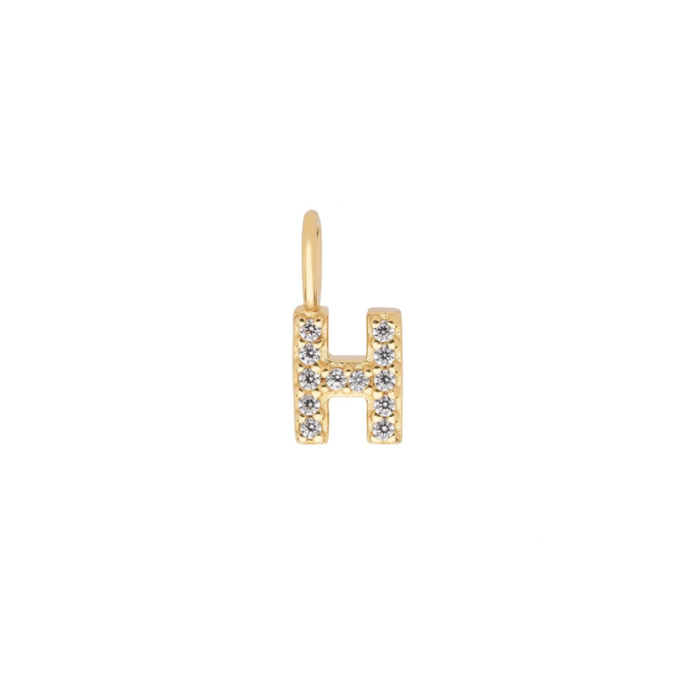 Gold Vermeil Mini Crystal Initial Necklace
