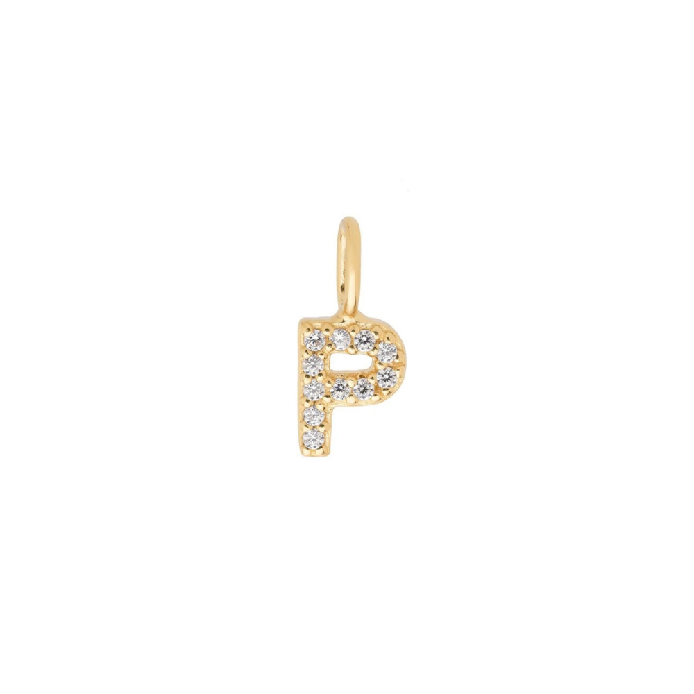 Gold Vermeil Mini Crystal Initial Necklace