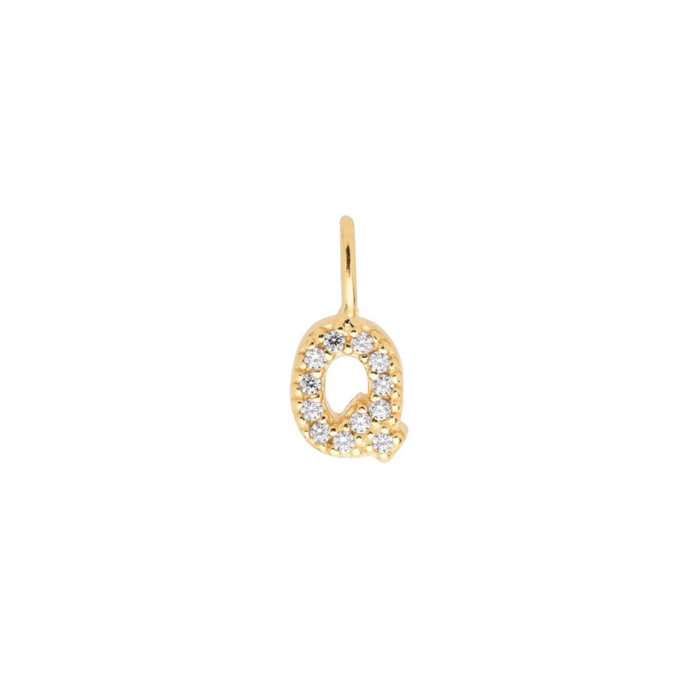 Gold Vermeil Mini Crystal Initial Necklace