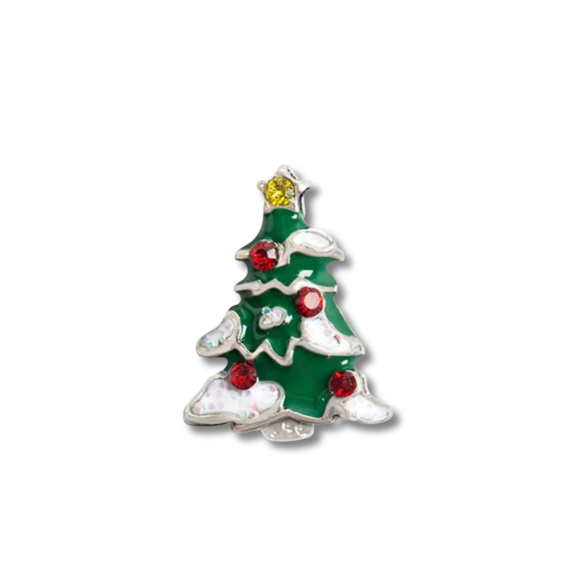 Memory Locket Charm - Christmas Tree with Crystals