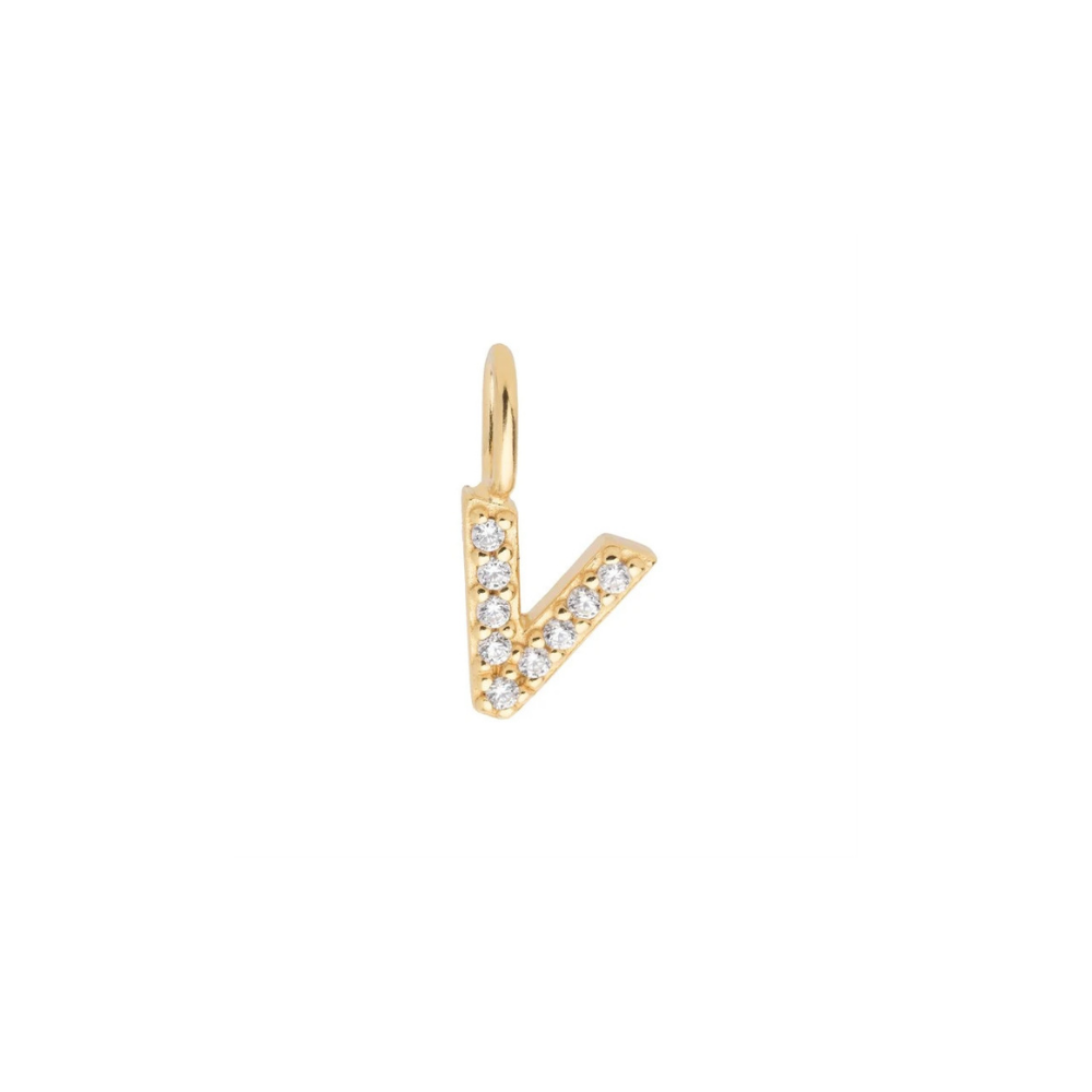 Gold Vermeil Mini Crystal Initial Necklace