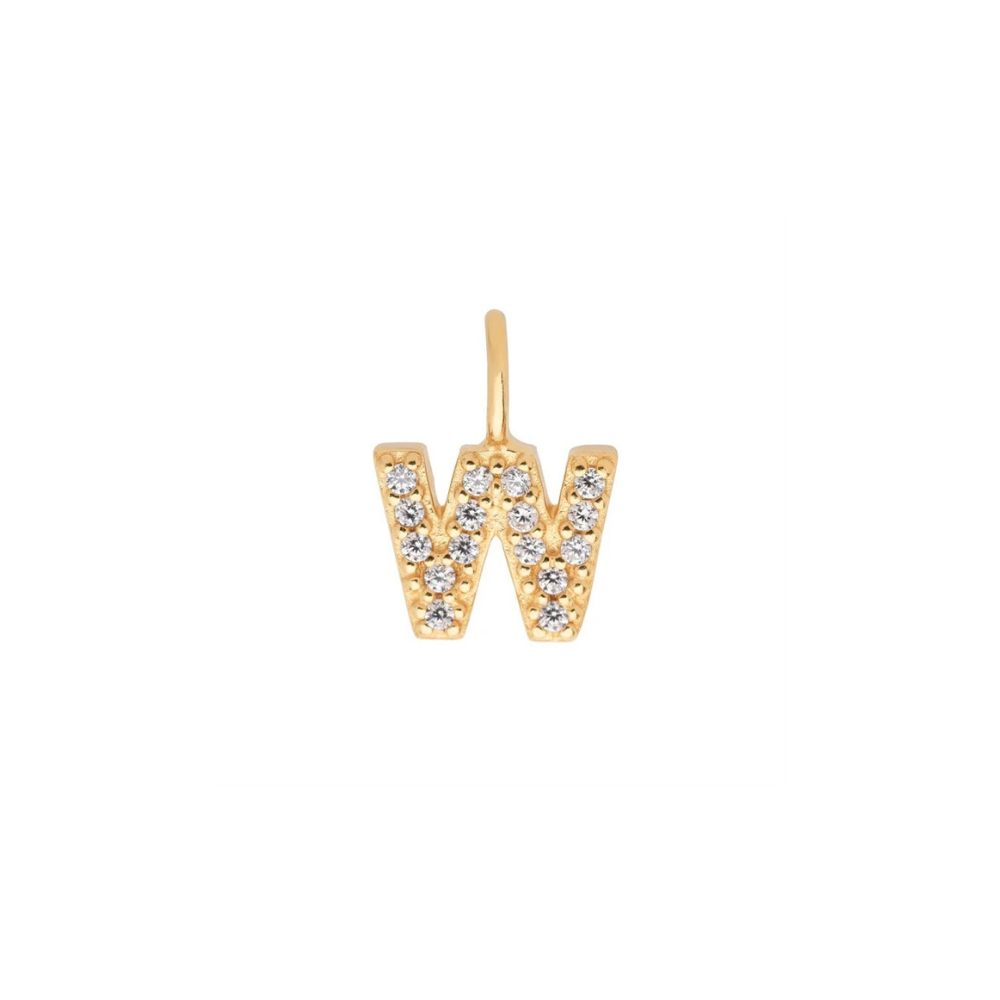 Gold Vermeil Mini Crystal Initial Necklace