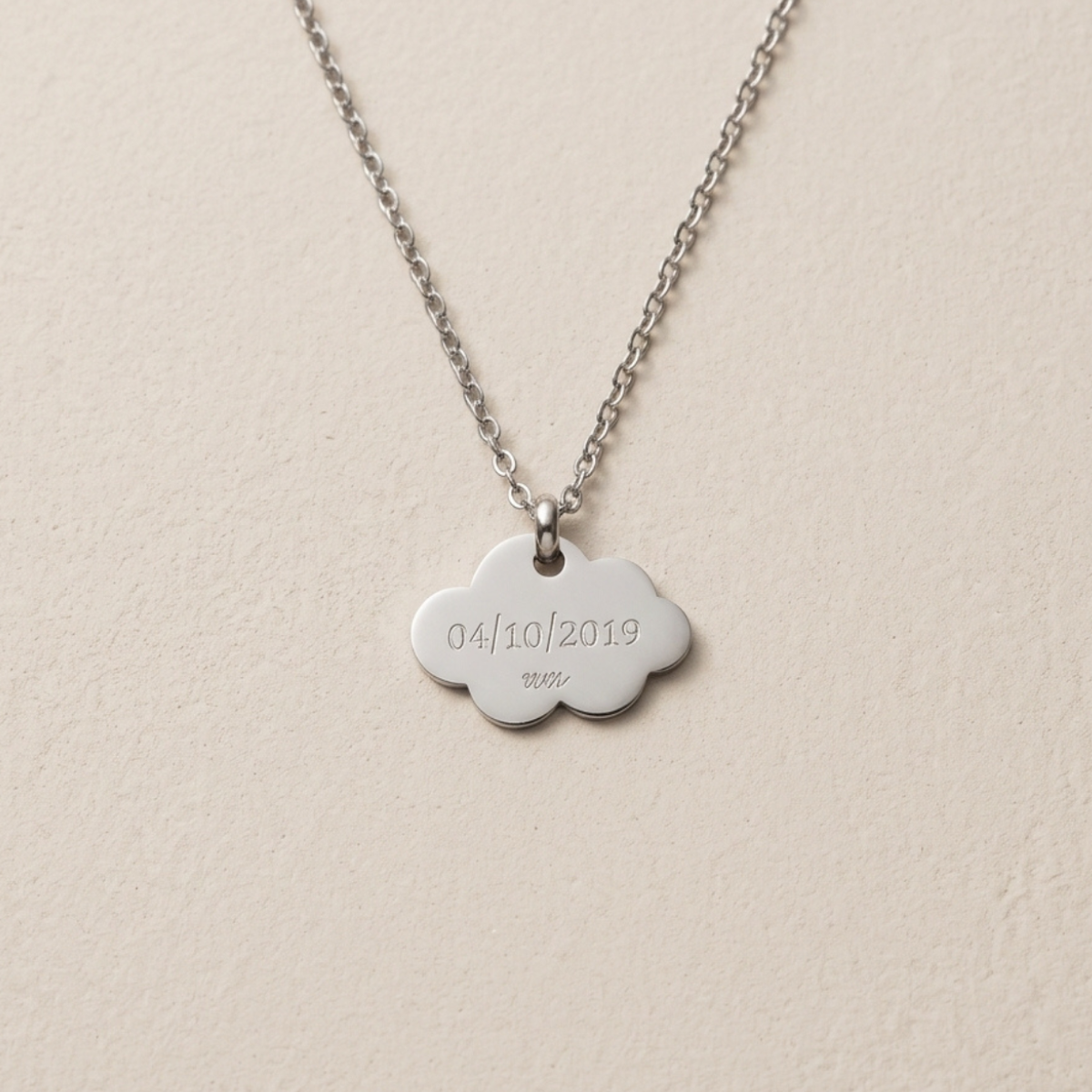 Personalised Cloud Necklace – Silver