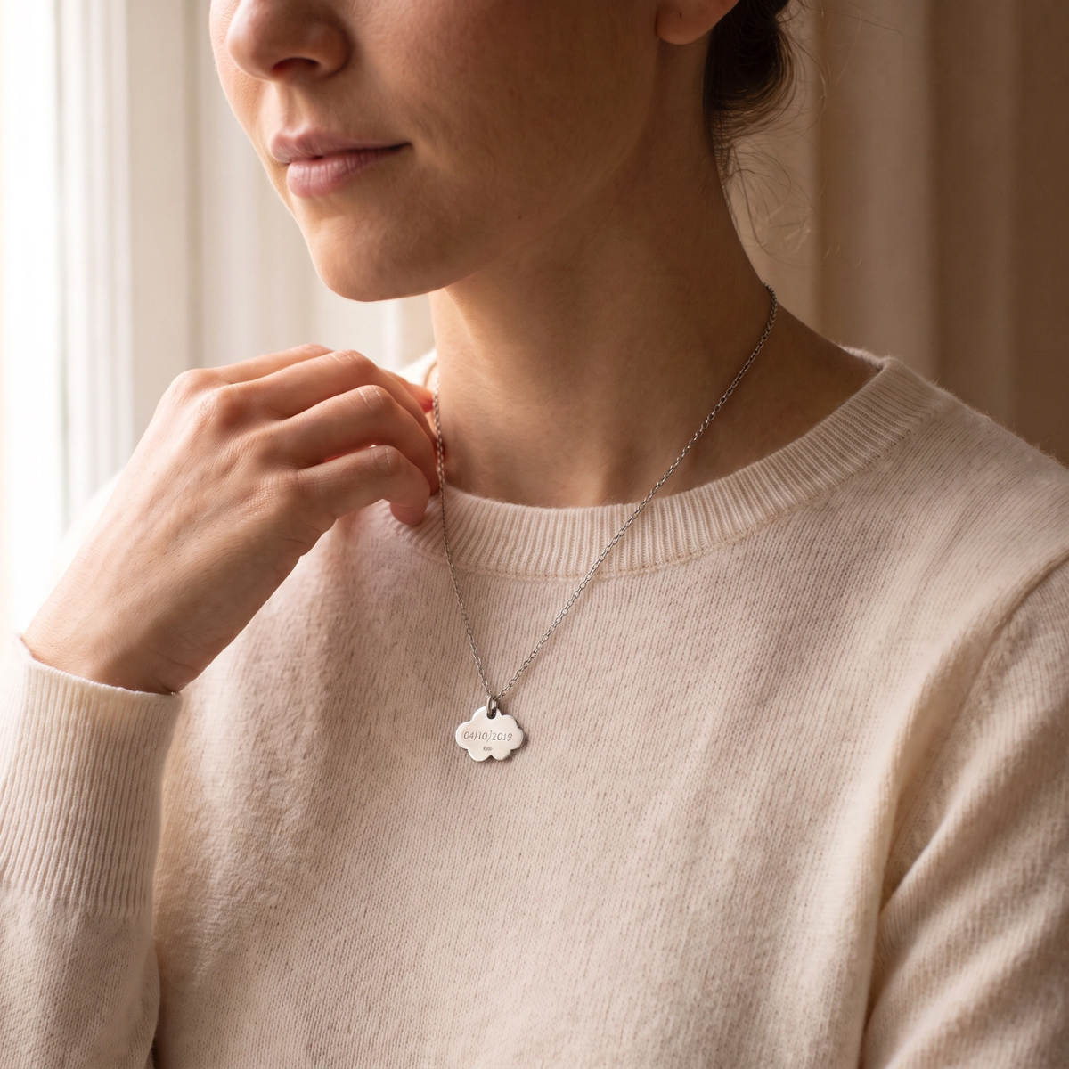 Personalised Cloud Necklace – Silver