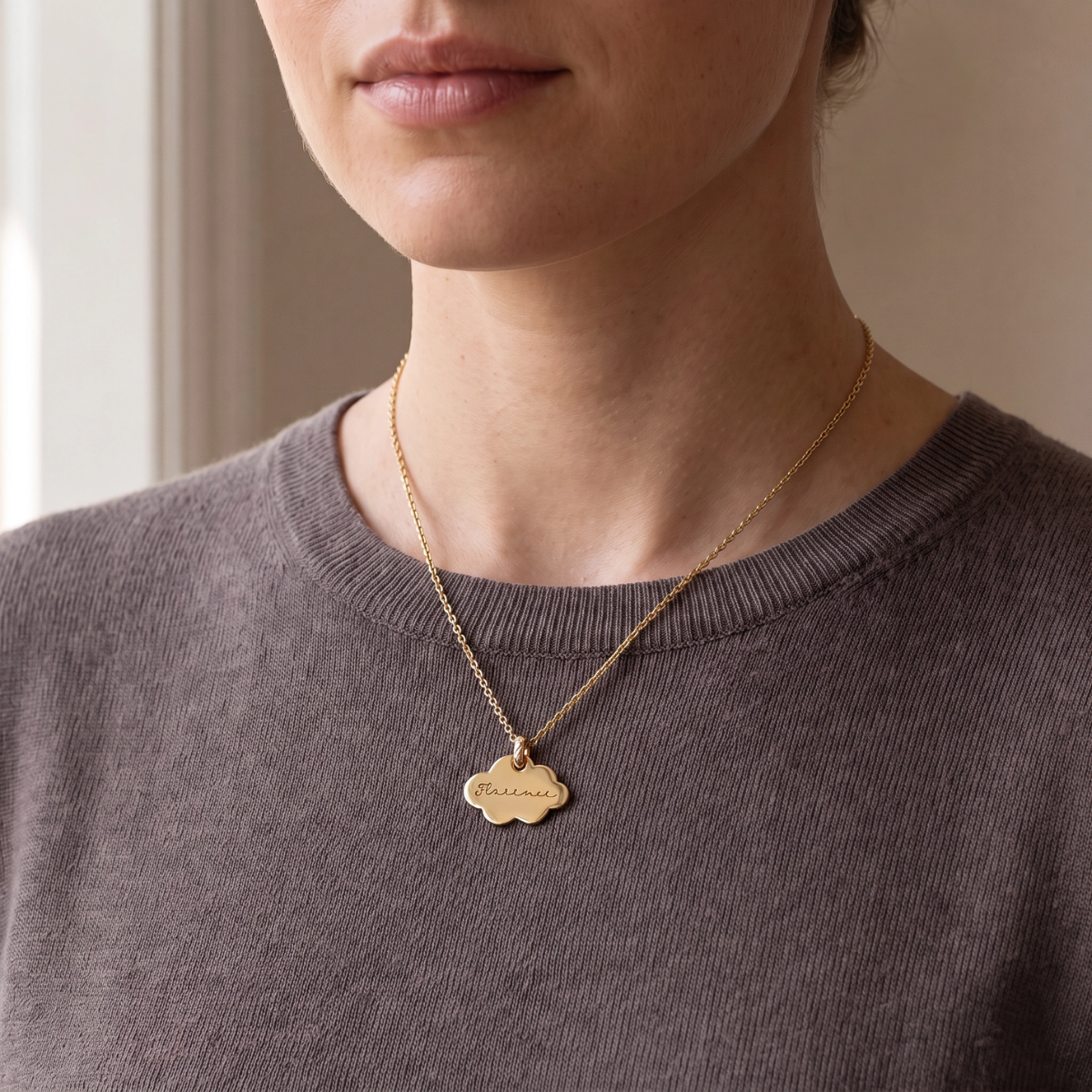 Personalised Cloud Necklace – Gold