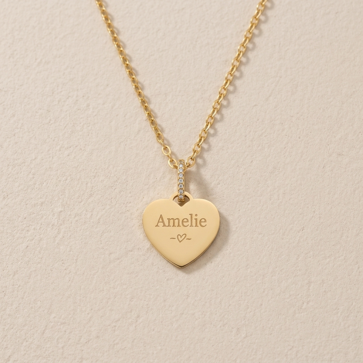Personalised Heart Necklace - Gold