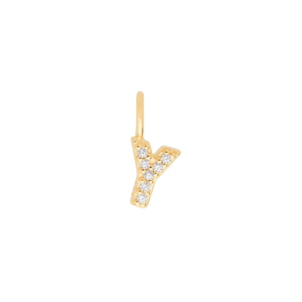 Gold Vermeil Mini Crystal Initial Necklace