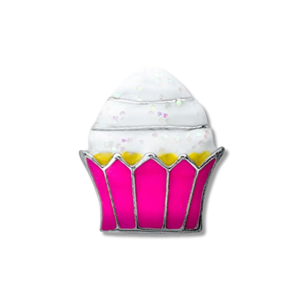 Pink Sparkle Cupcake Memory Locket Charm