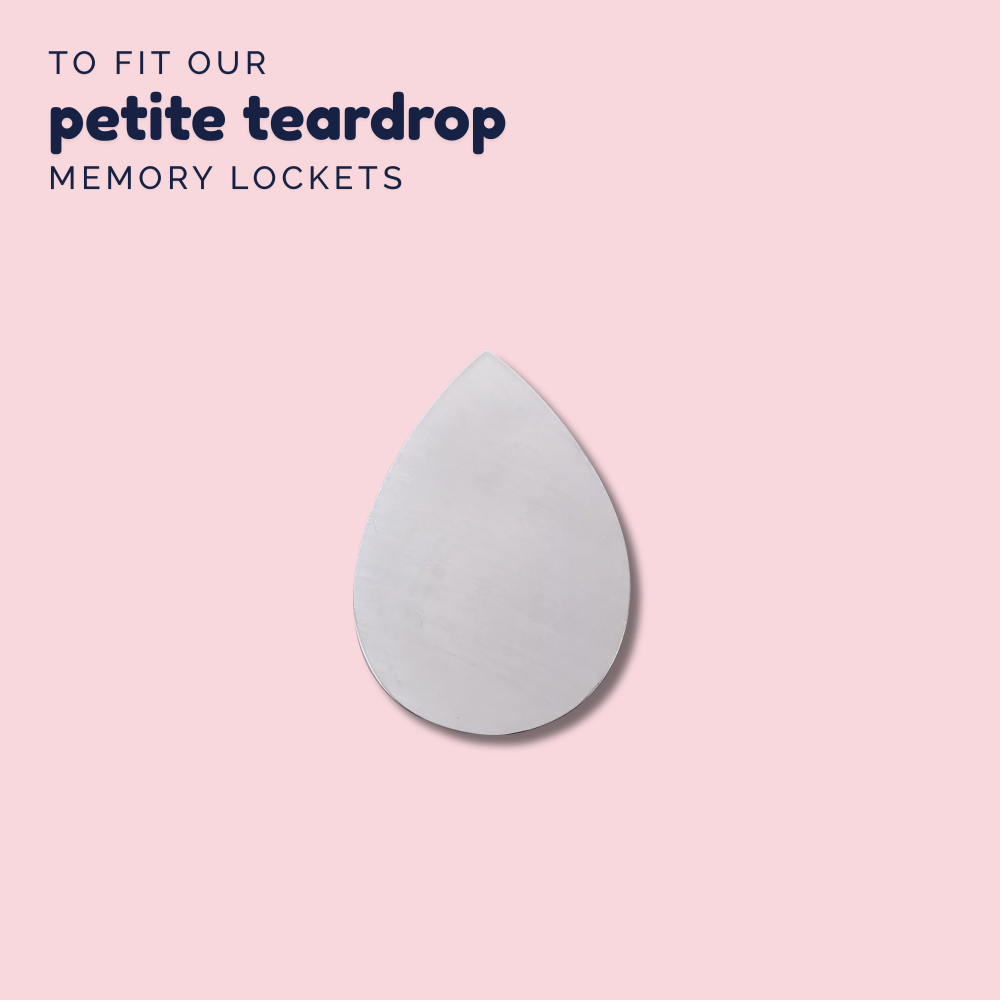 Engraved Back Plate for Petite Teardrop Locket – Personalised Message