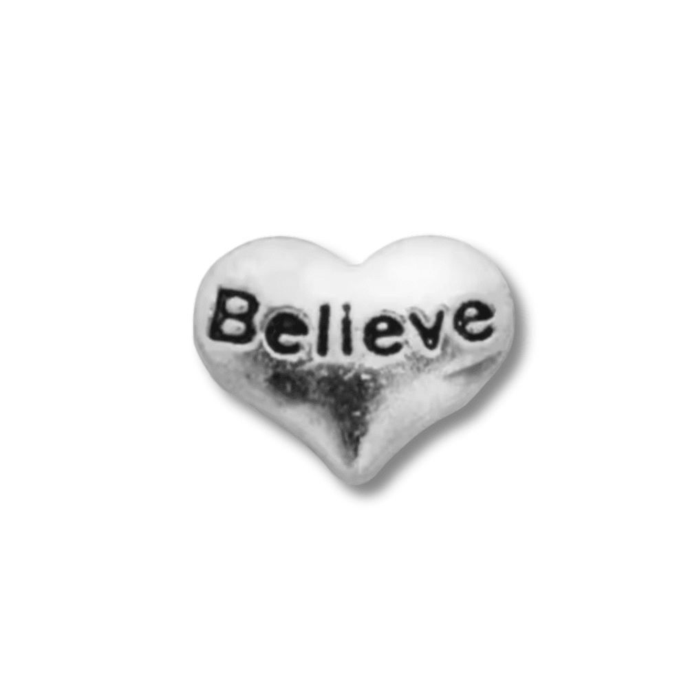 'Believe' Silver Memory Locket Charm - The Little Jewellery Company