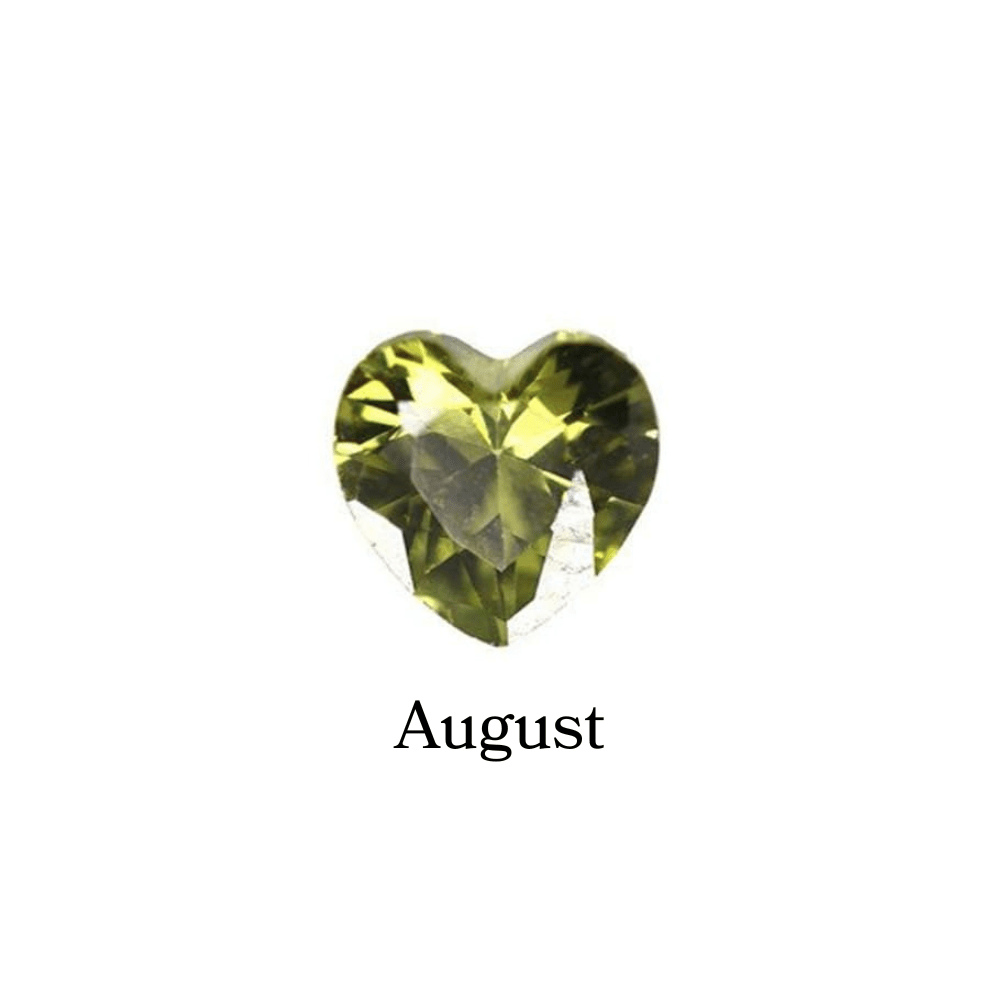 Birthstone Crystal Heart (August - Peridot) Memory Locket Charm - The Little Jewellery Company