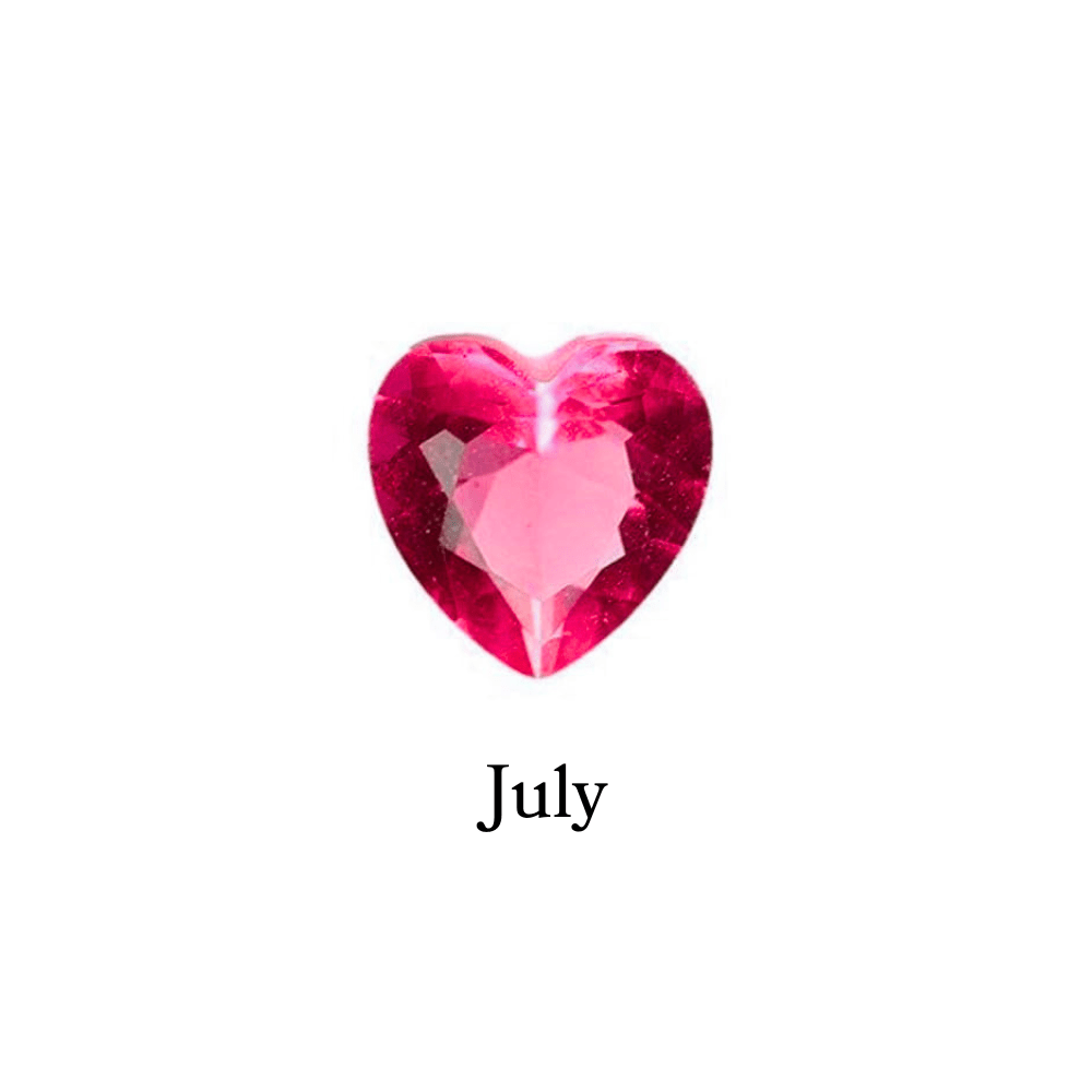 Birthstone Crystal Heart (July - Ruby) Memory Locket Charm - The Little Jewellery Company