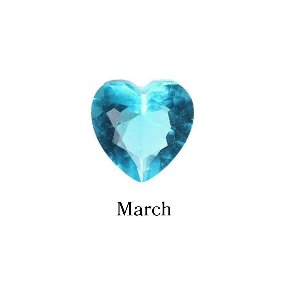 Birthstone Crystal Heart (March - Aquamarine) Memory Locket Charm - The Little Jewellery Company