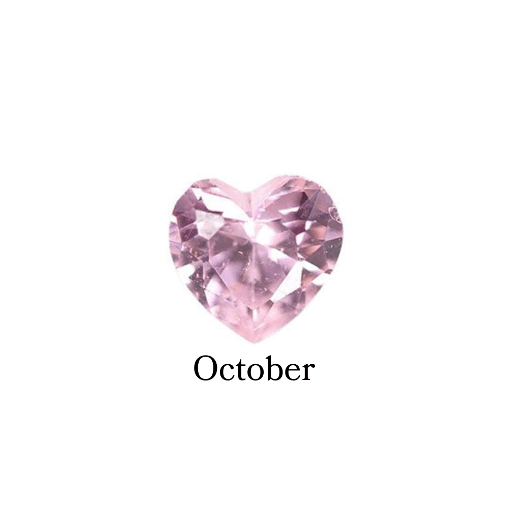 Birthstone Crystal Heart (October - Tourmaline) Memory Locket Charm - The Little Jewellery Company