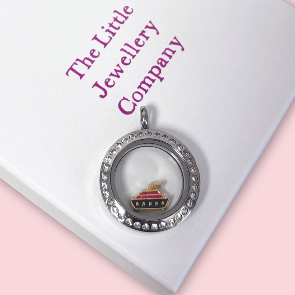 Cruise Ship Gold Memory Locket Charm - The Little Jewellery Company