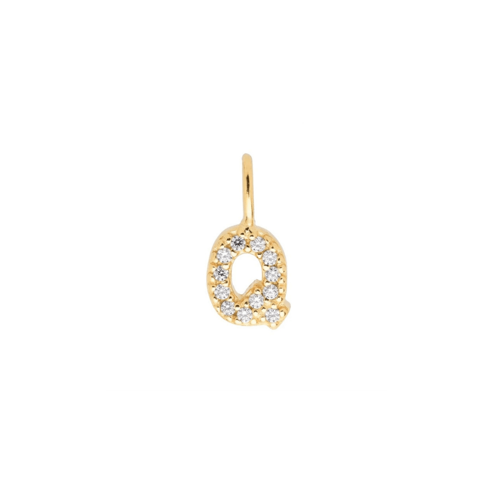 Gold Vermeil Mini Crystal Initial Necklace - The Little Jewellery Company