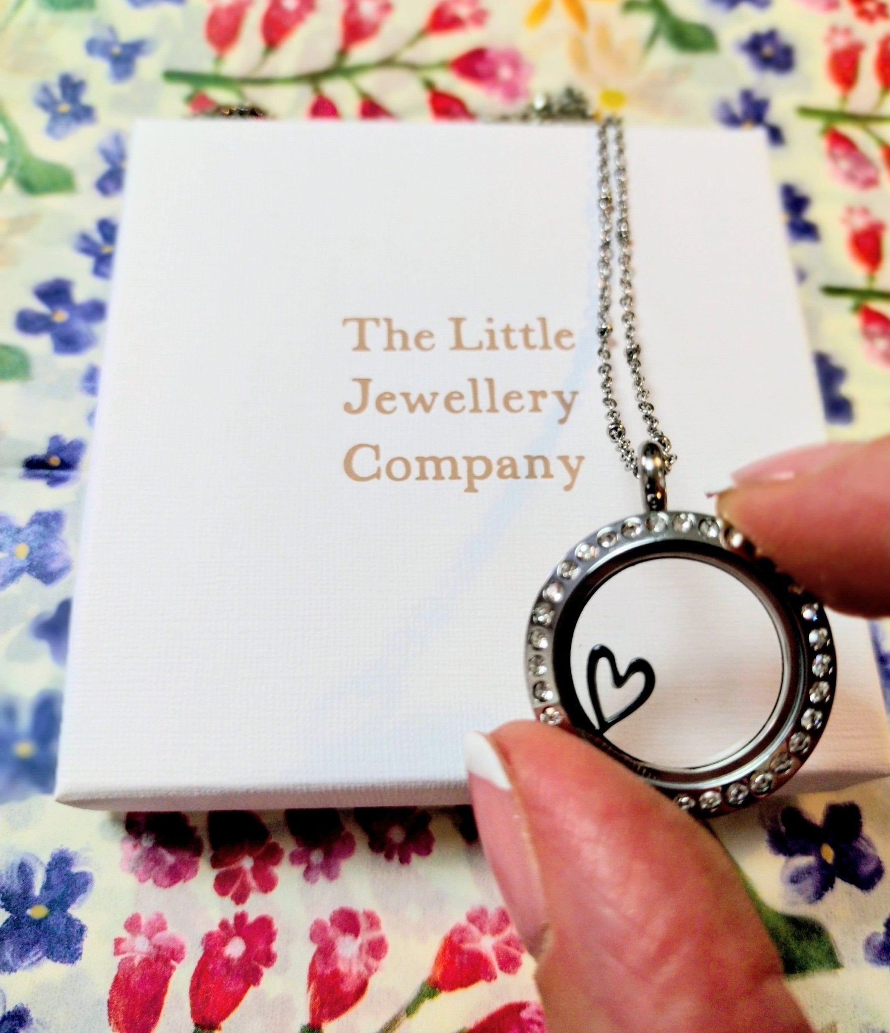 Heart Frame (Black) Memory Locket Charm - The Little Jewellery Company