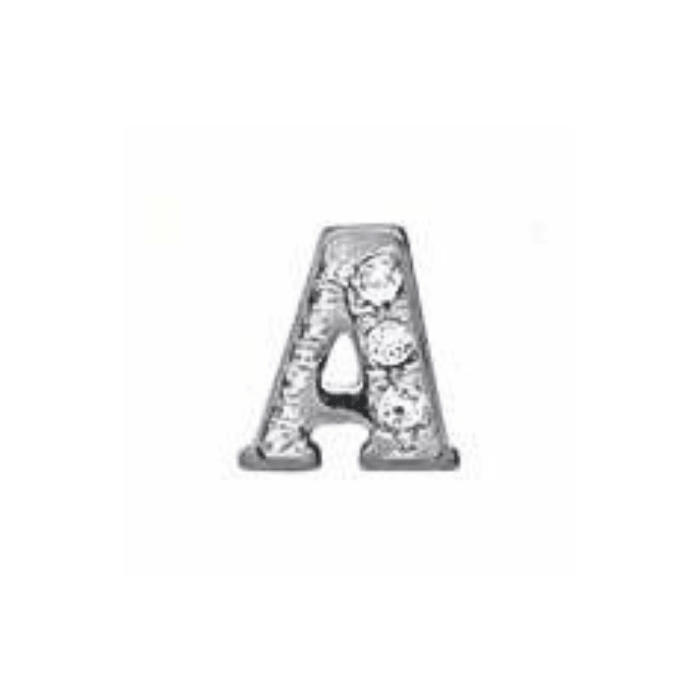 Letter A Memory Locket Charm - Silver - The Little Jewellery Company