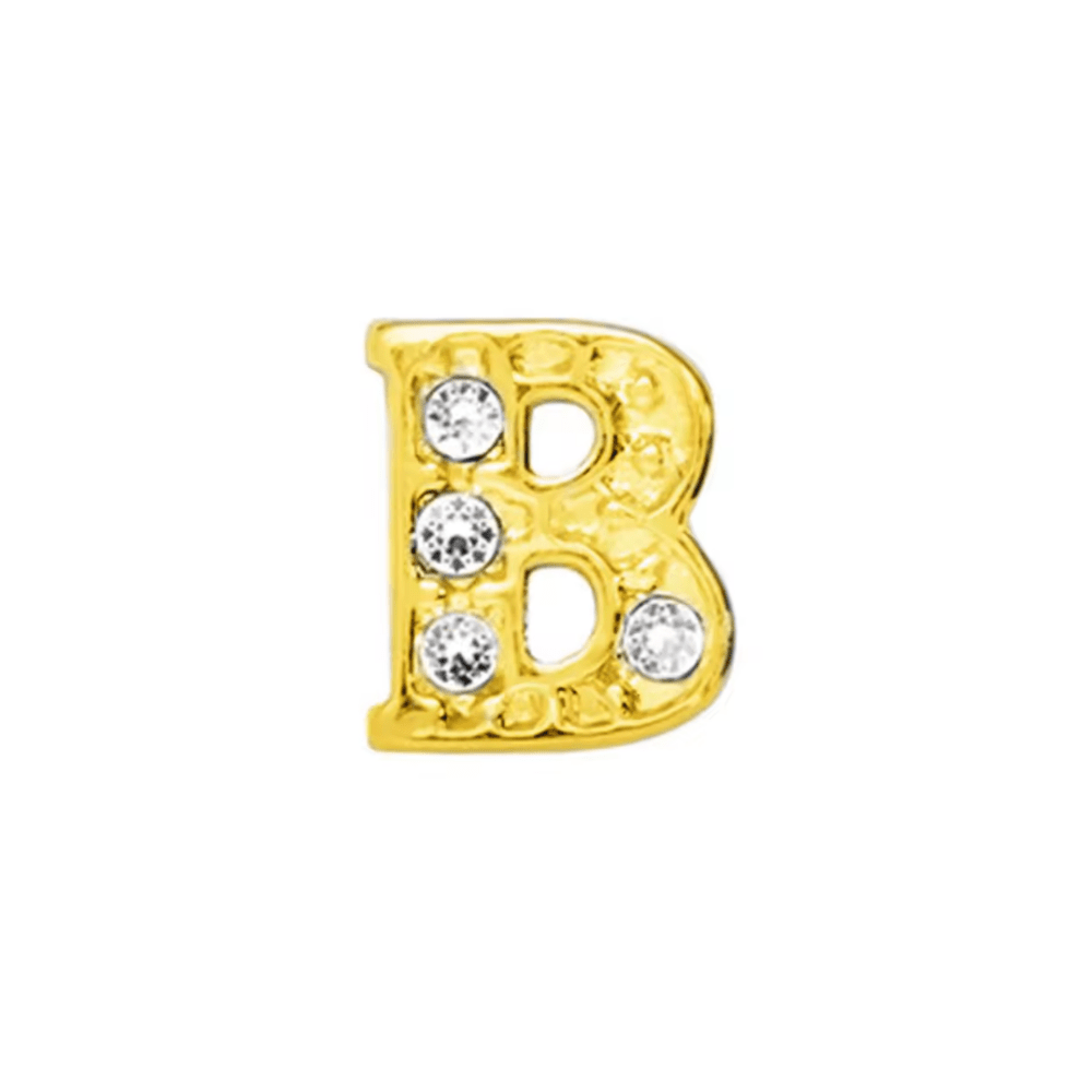 Letter B Memory Locket Charm - Gold - The Little Jewellery Company