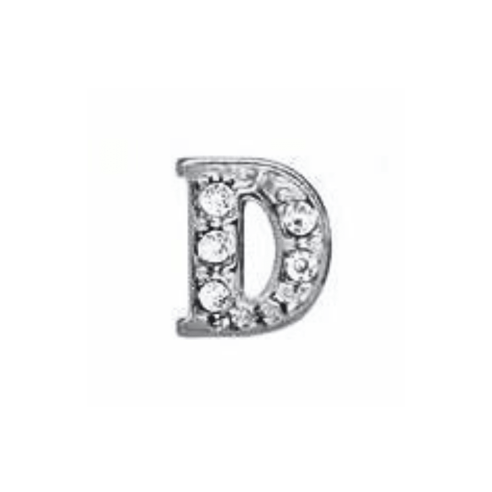 Letter D Memory Locket Charm - Silver - The Little Jewellery Company