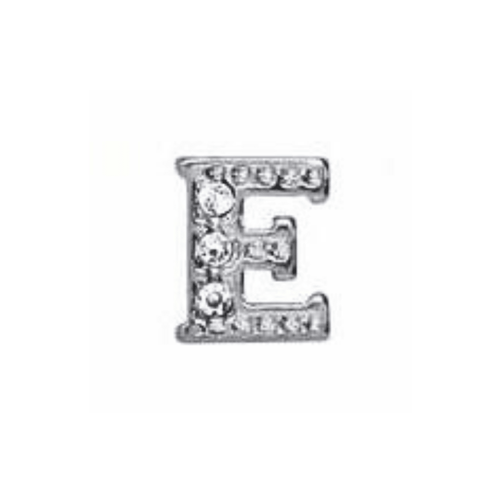 Letter E Memory Locket Charm - Silver - The Little Jewellery Company