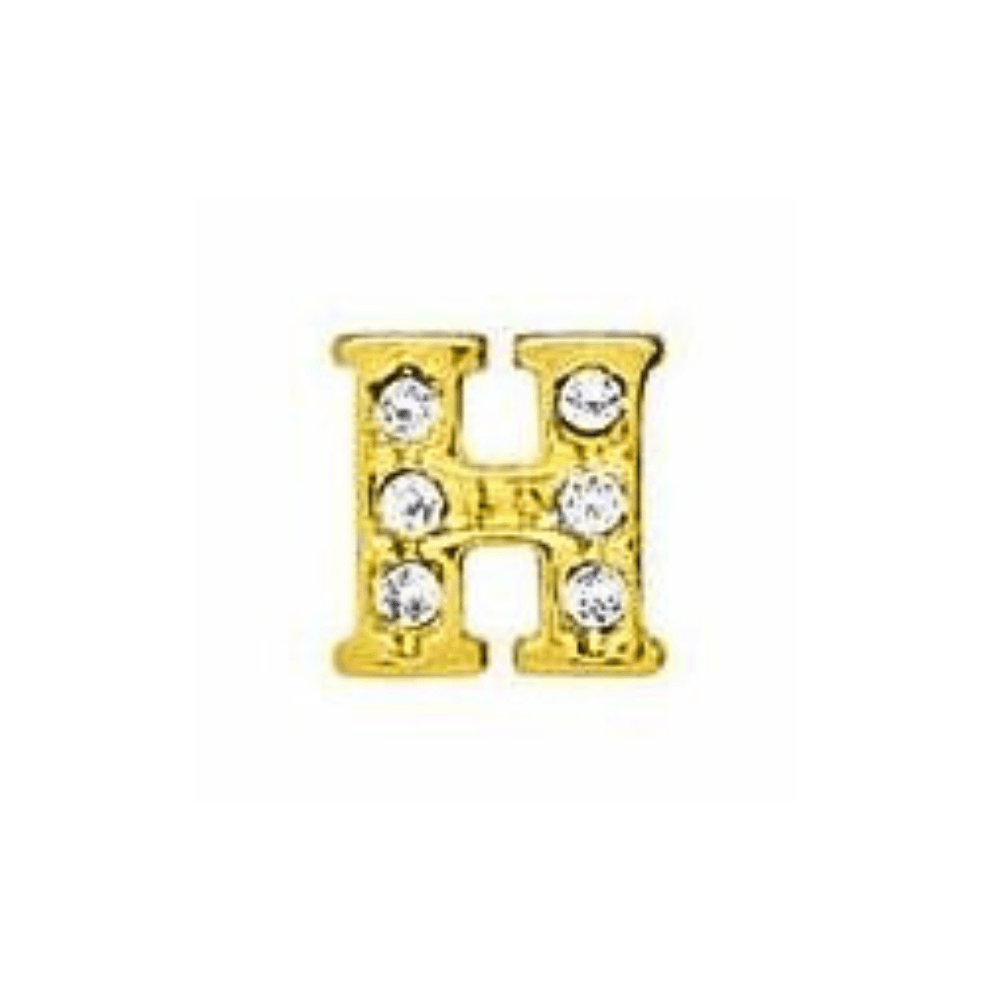 Letter H Memory Locket Charm - Gold - The Little Jewellery Company