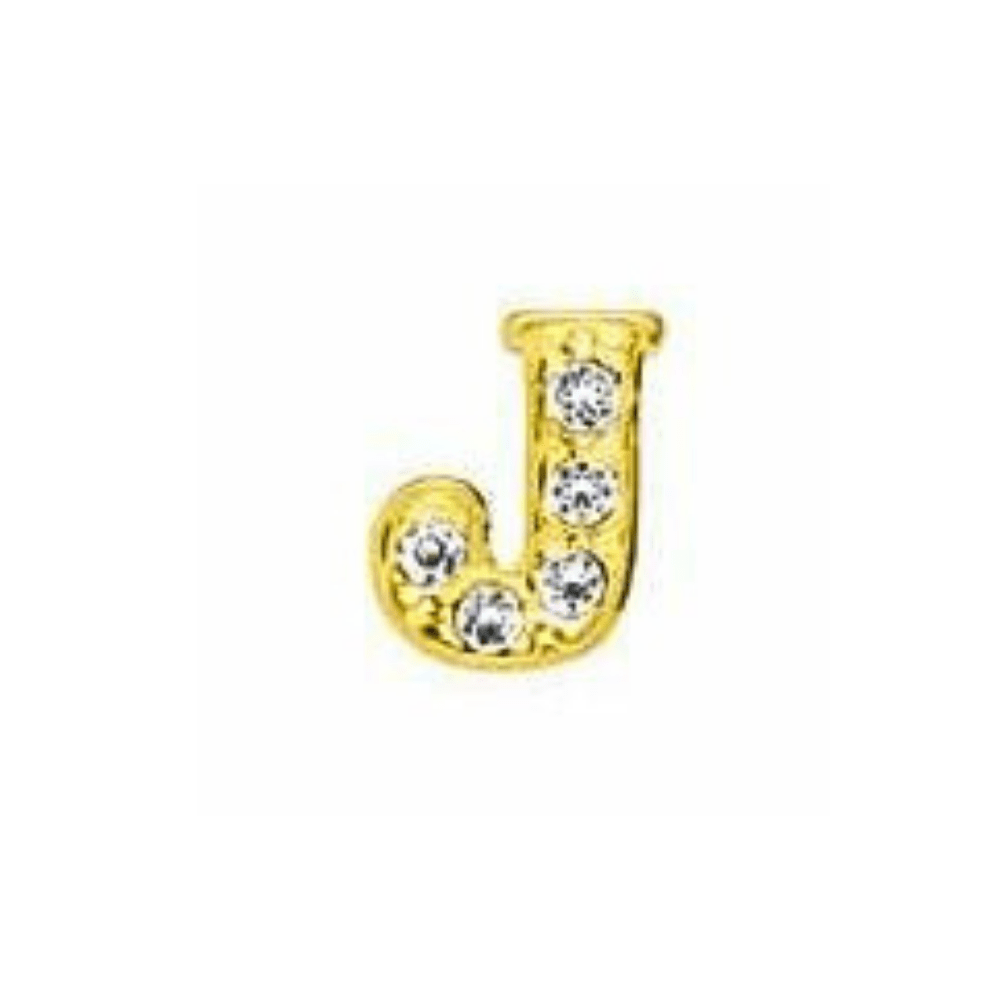Letter J Memory Locket Charm - Gold - The Little Jewellery Company