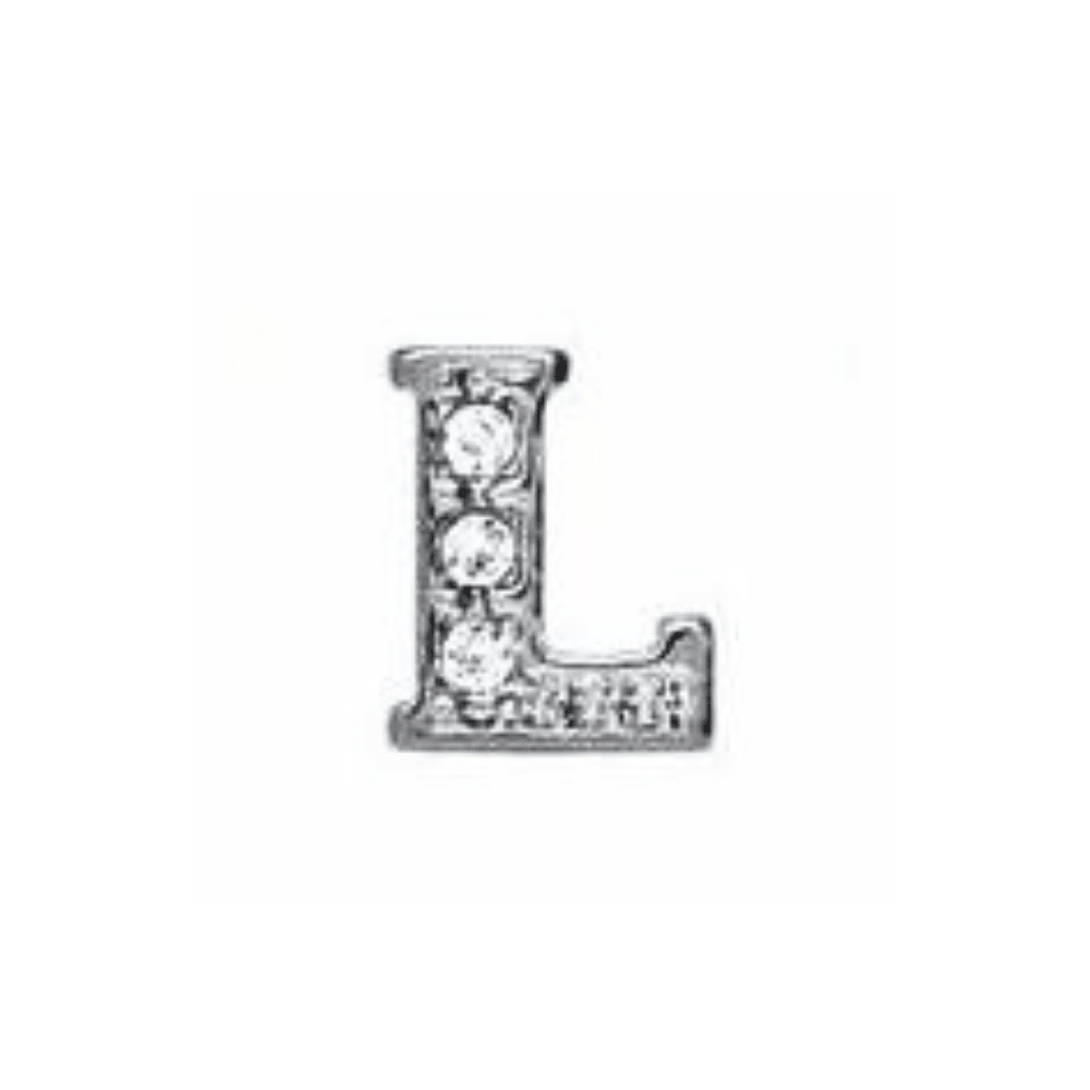 Letter L Memory Locket Charm - Silver - The Little Jewellery Company