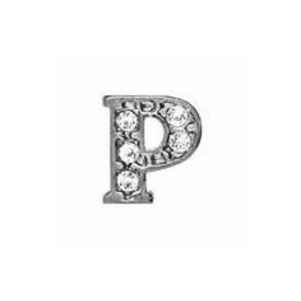 Letter P Memory Locket Charm - Silver - The Little Jewellery Company