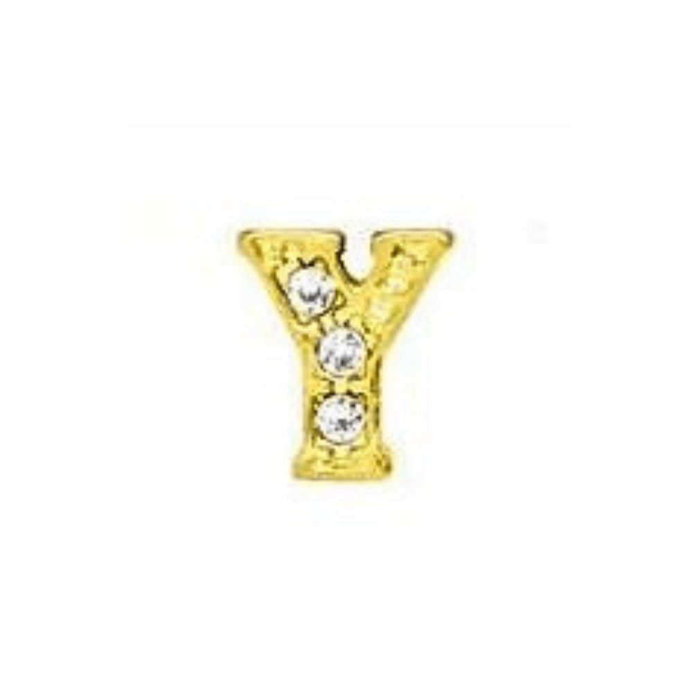 Letter Y Memory Locket Charm - Gold - The Little Jewellery Company