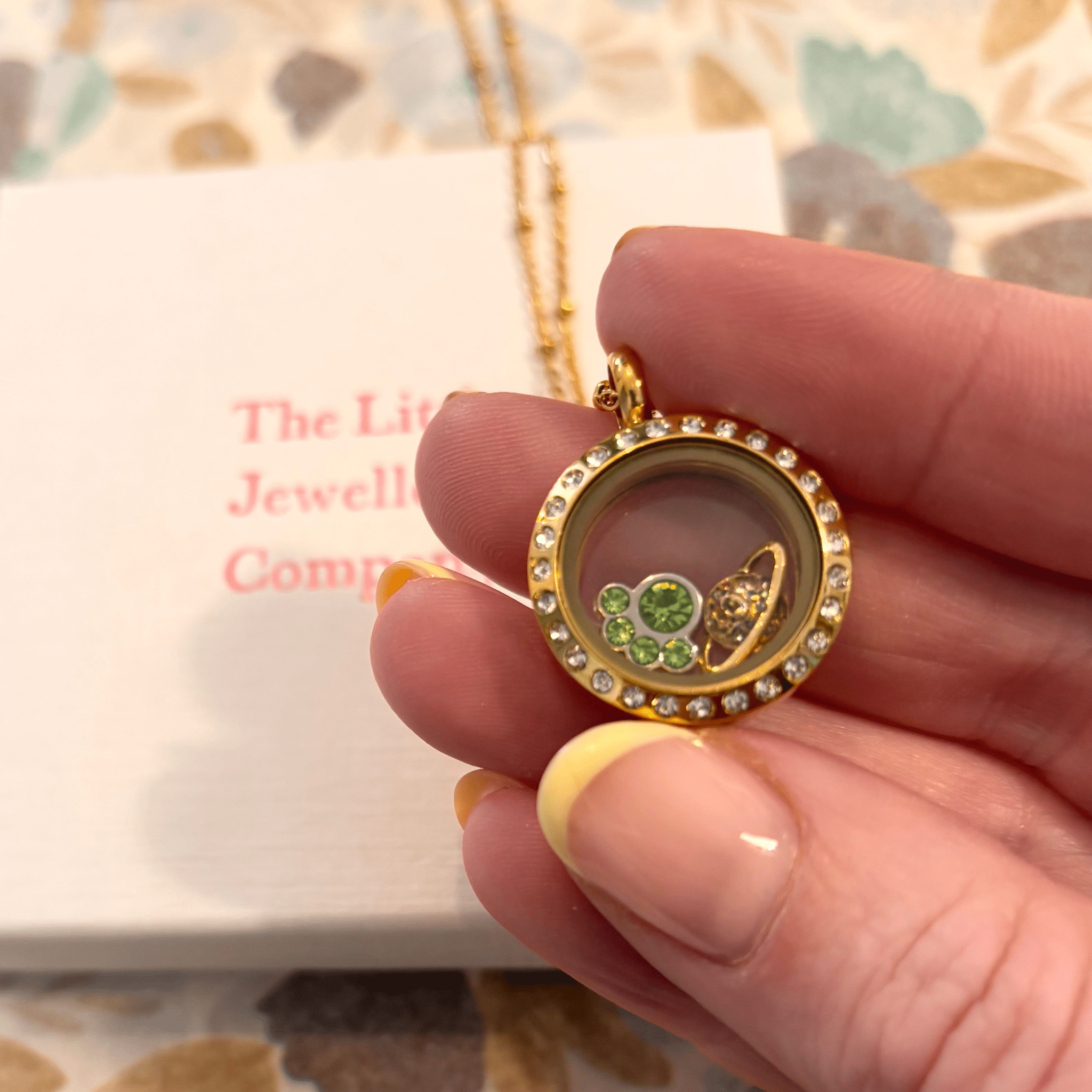 Memory Locket Gold Crystal - Small - The Little Jewellery Company
