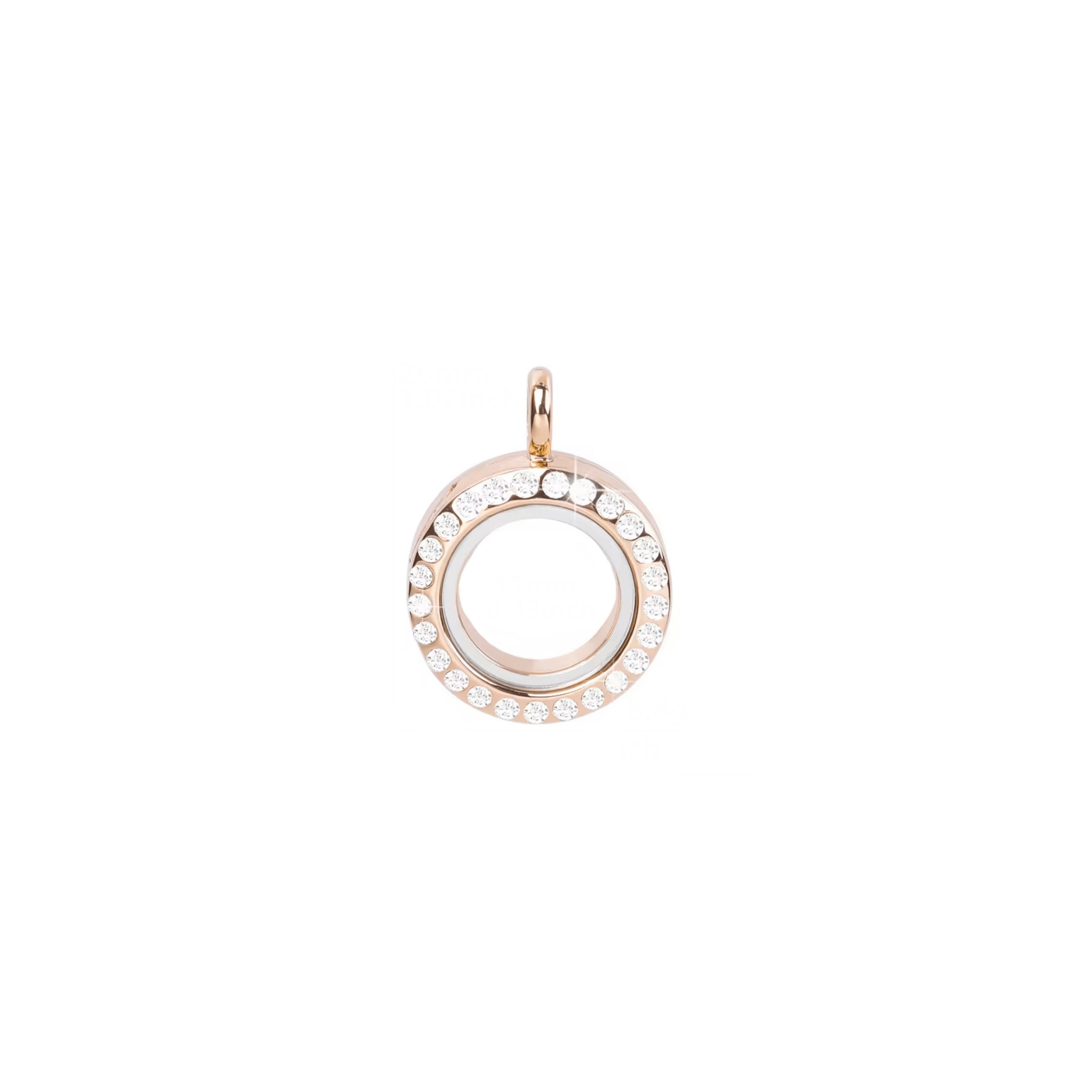 Memory Locket Rose Gold Crystal - Small - The Little Jewellery Company