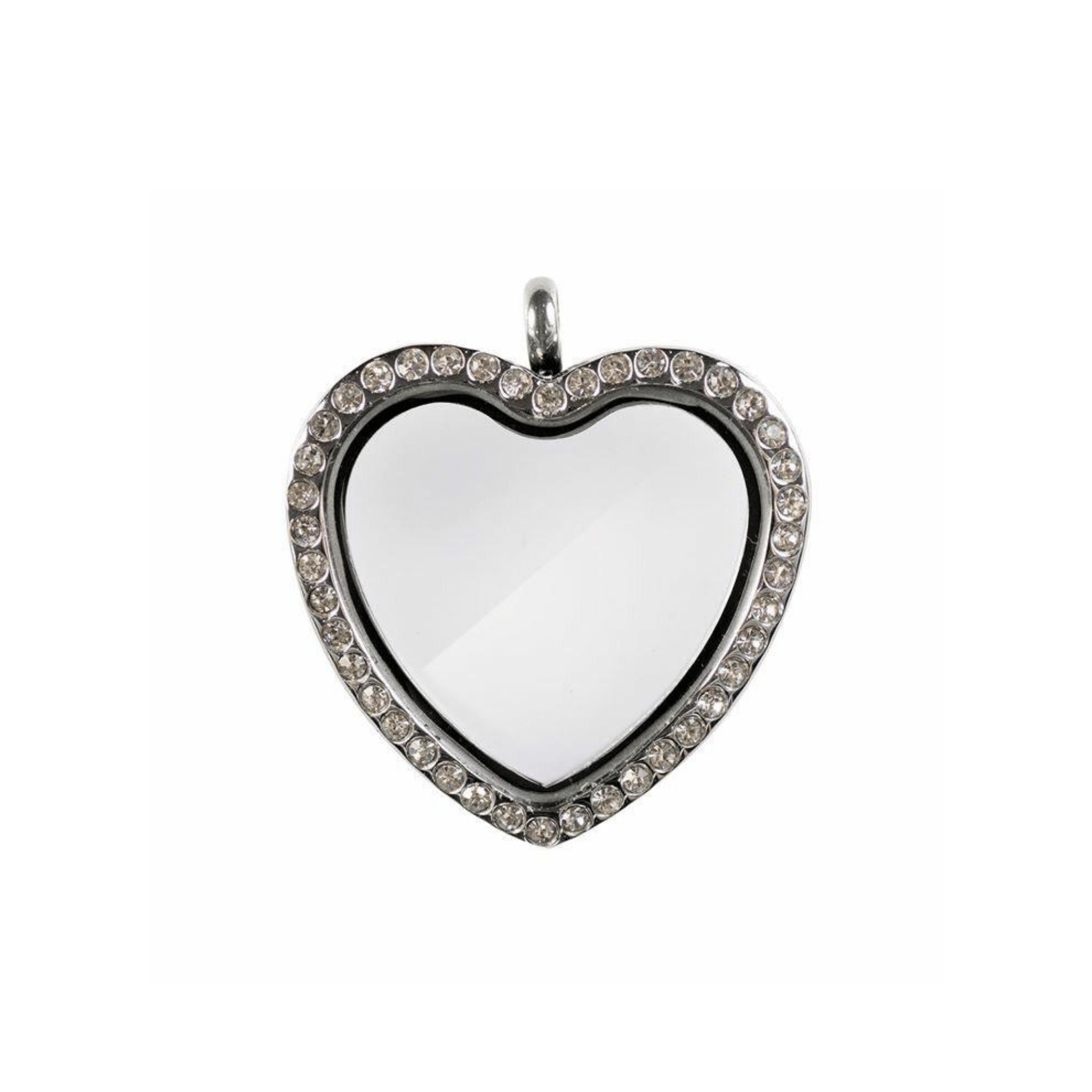 Memory Locket - Silver Crystal Heart - The Little Jewellery Company