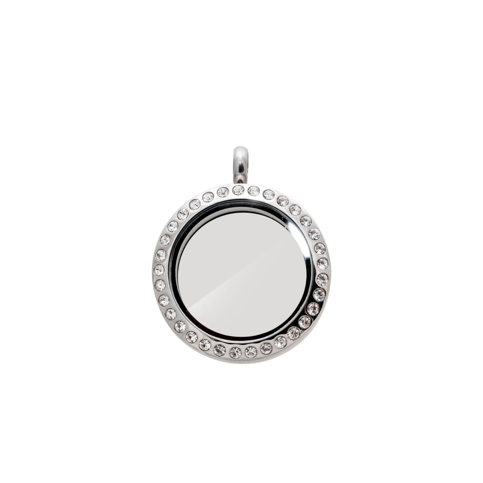 Memory Locket Silver Crystal - Medium - The Little Jewellery Company