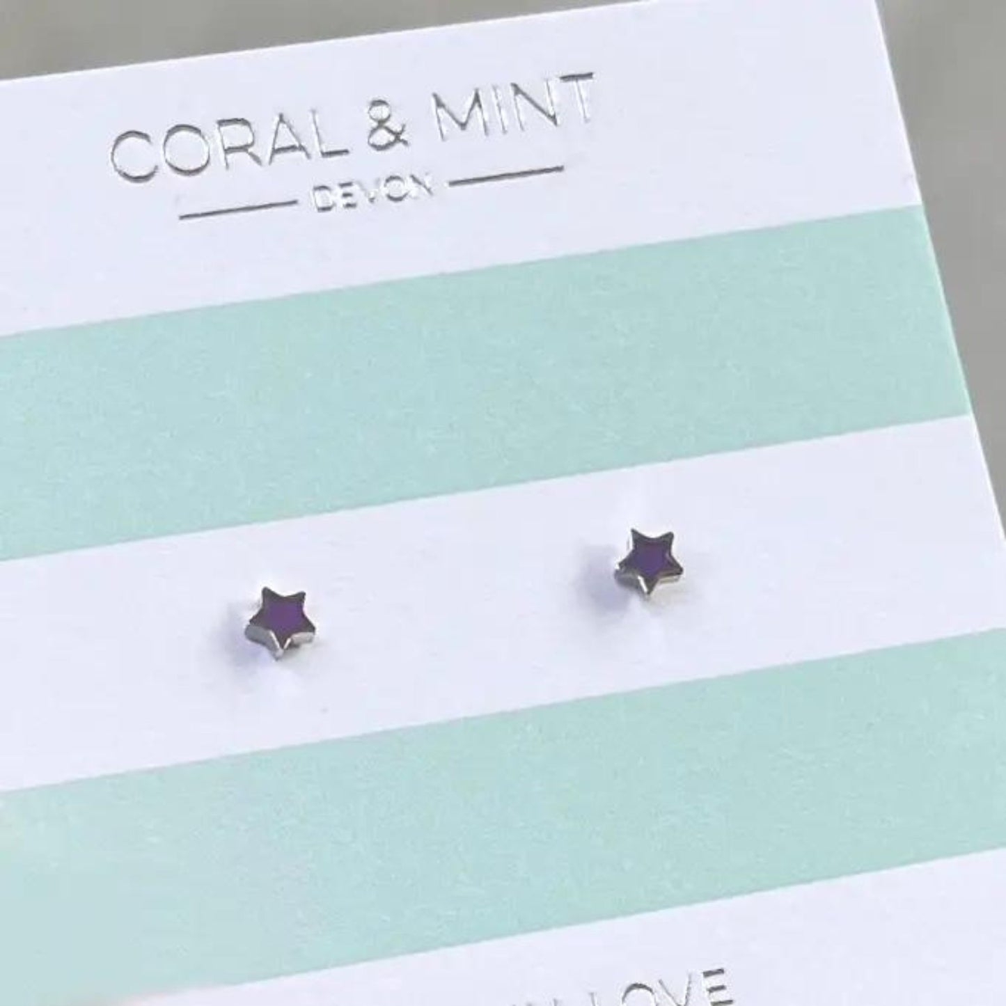 Mini Star Studs with Lilac Enamel - The Little Jewellery Company