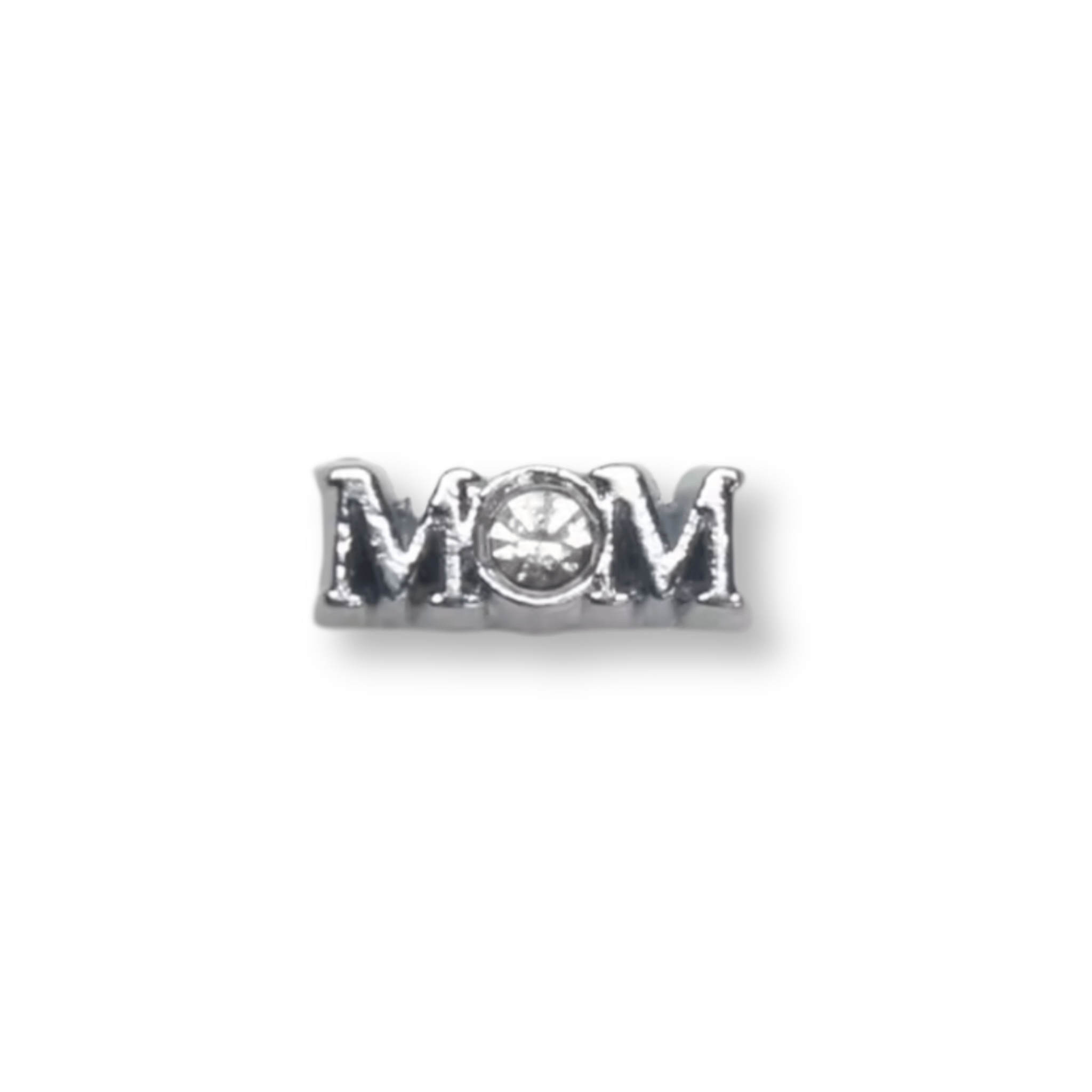 Mom (With Crystal) Memory Locket Charm - The Little Jewellery Company