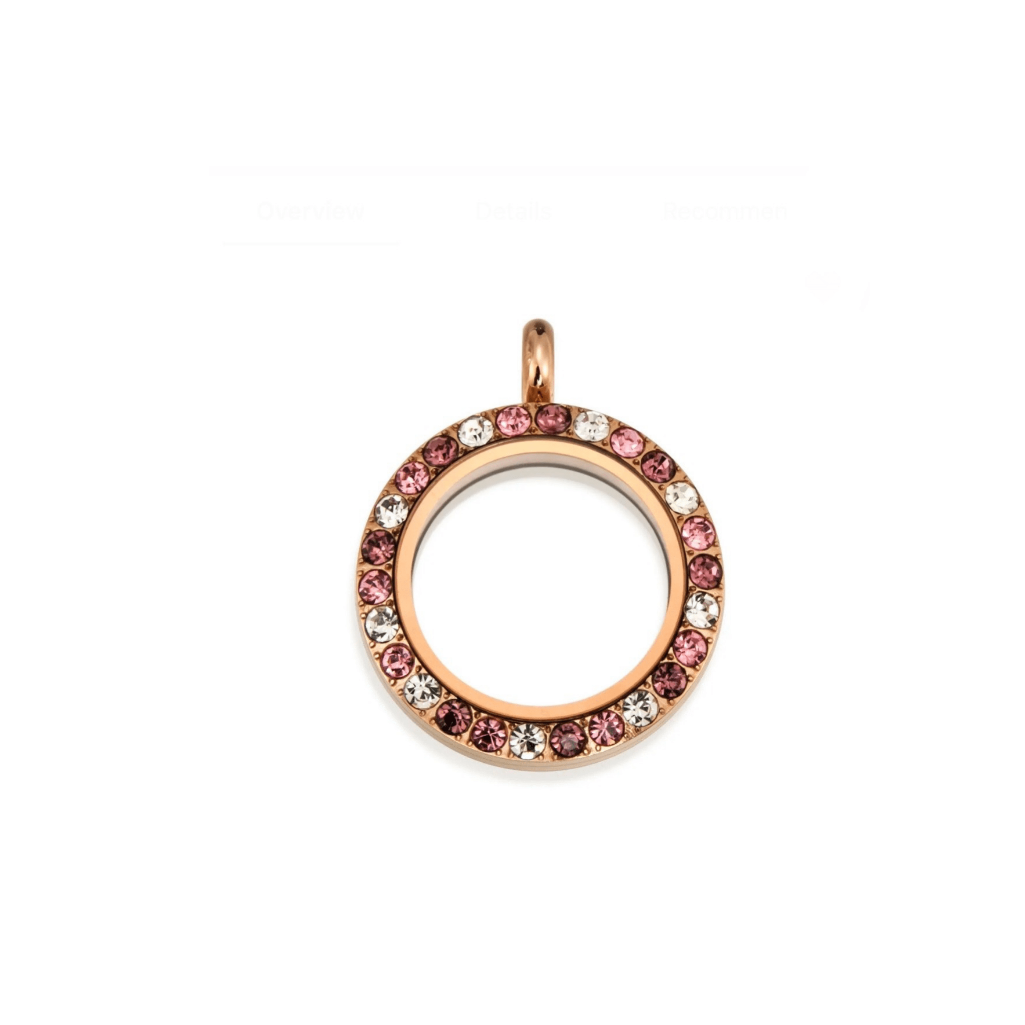 New! Memory Locket Rose Gold Multi Crystal - Medium - The Little Jewellery Company