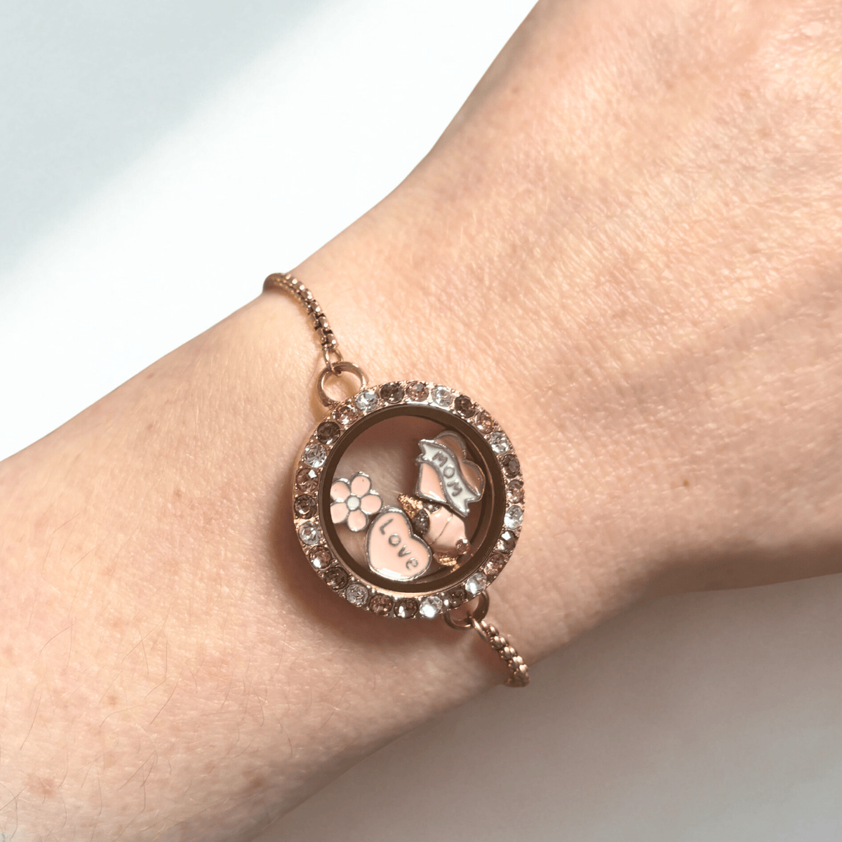 NEW! Rose Dawn Memory Locket Bracelet - Medium - The Little Jewellery Company