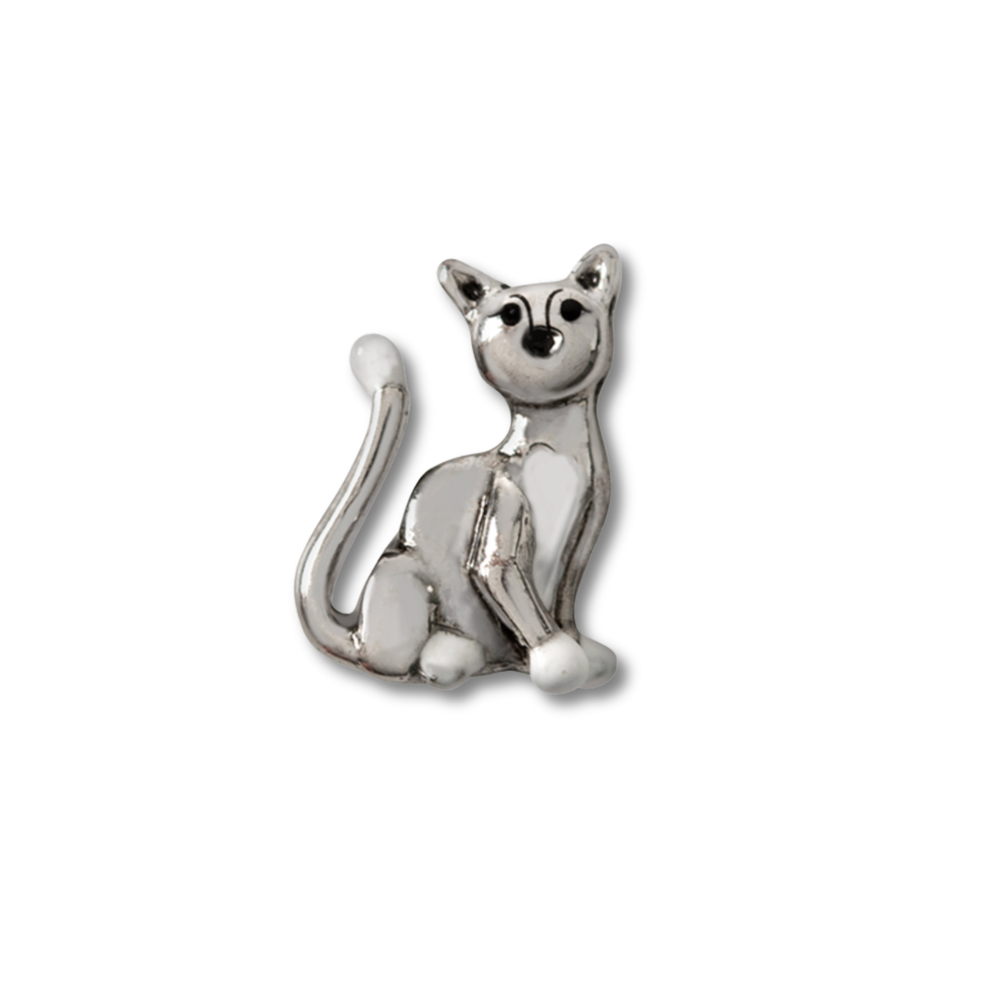 Memory Locket Charm - Cat (Silver)