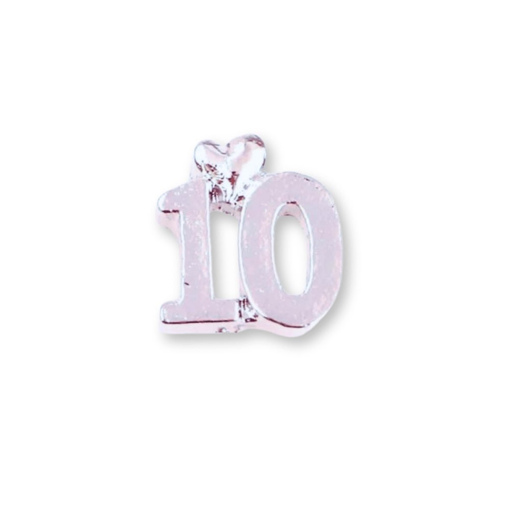 Number 10 Memory Locket Charm - The Little Jewellery Company