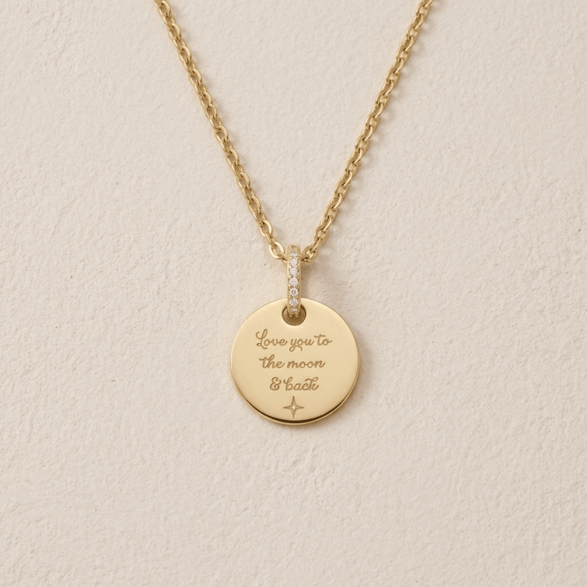 Personalised Disc Necklace – Gold - The Little Jewellery Company