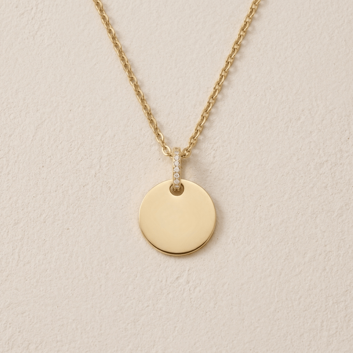 Personalised Disc Necklace – Gold - The Little Jewellery Company
