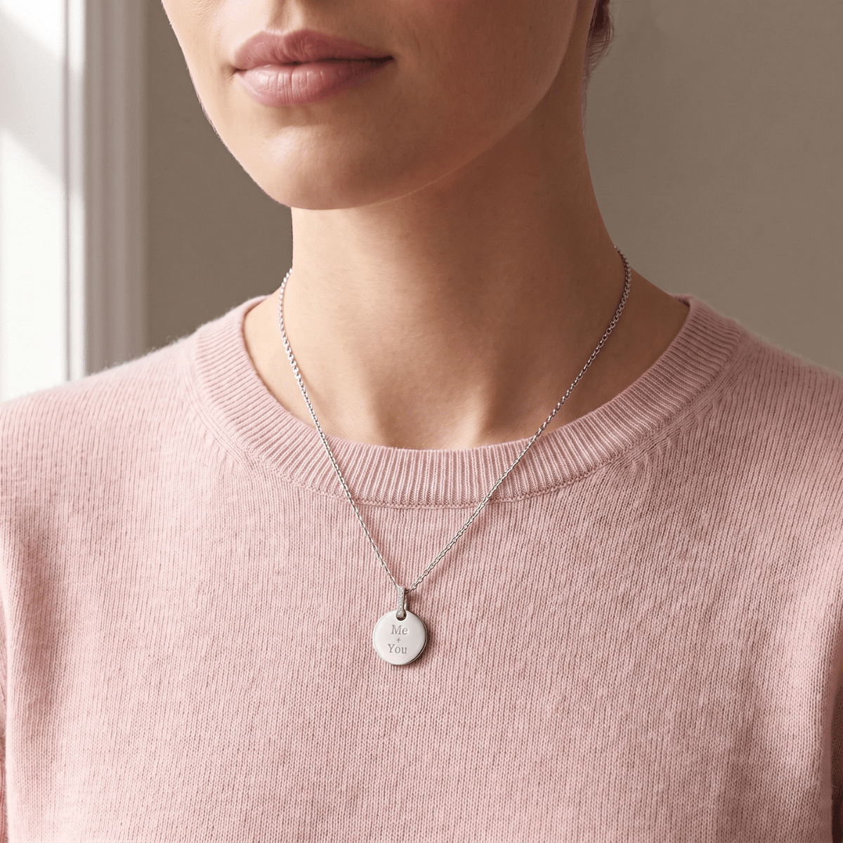 Personalised Disc Necklace – Silver - The Little Jewellery Company