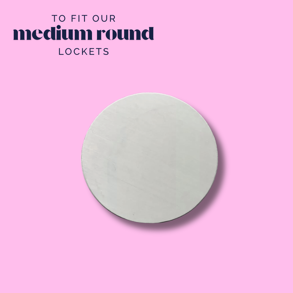 Personalised Engraved Back Plate for Medium Round Memory Locket - Choose your own message - The Little Jewellery Company