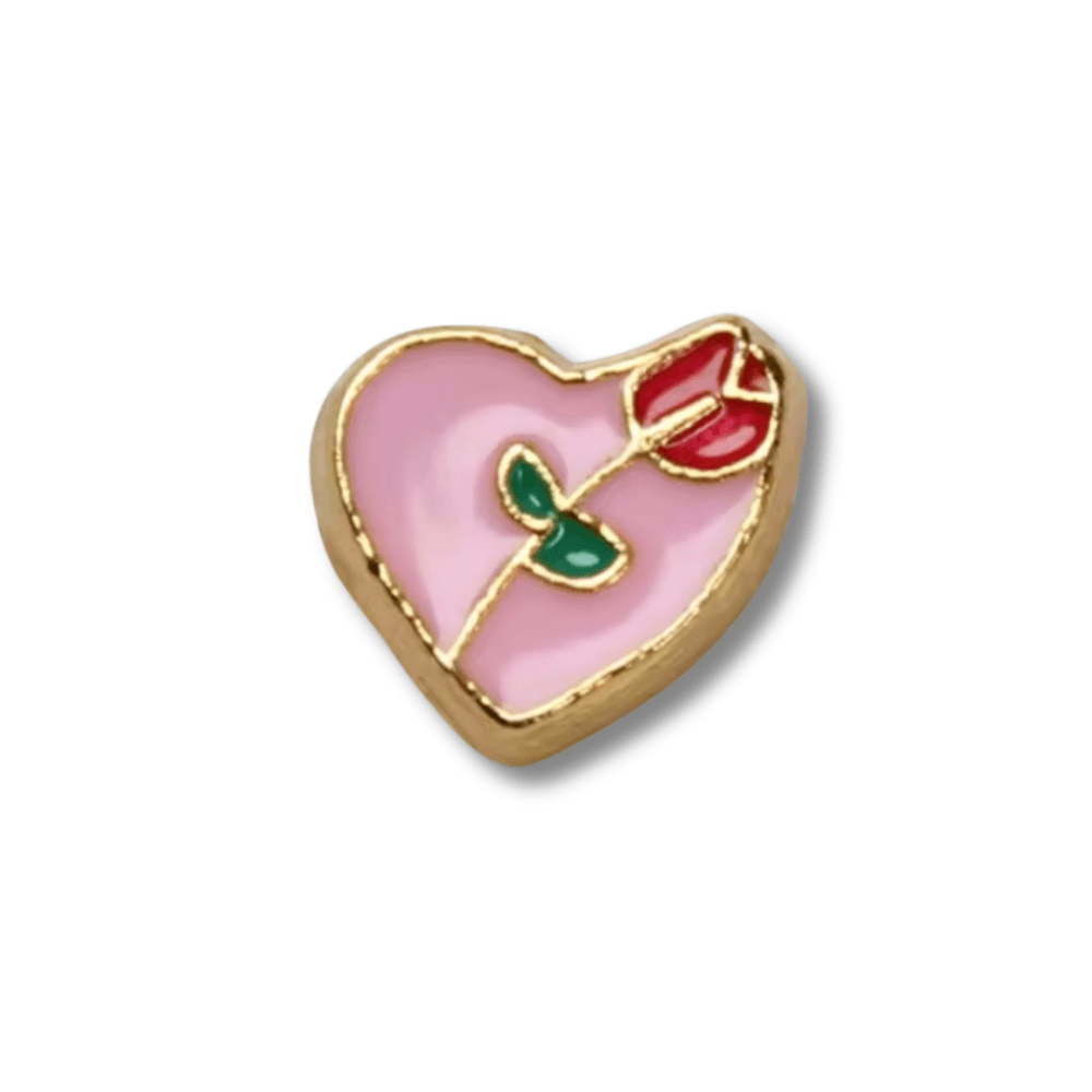 Rose Heart (Gold) Memory Locket Charm - The Little Jewellery Company